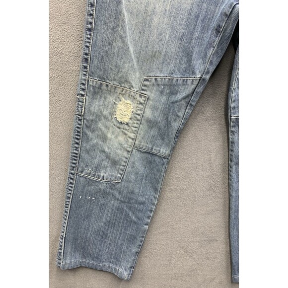Vtg Pelle Pelle Mens Denim Jeans Punk Studded Pockets Patched Grunge Size 40X30 - Picture 14 of 16